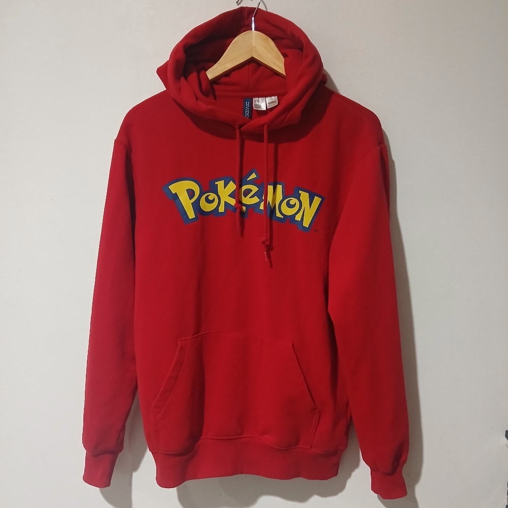 H&M Men's Pokémon Red Pikachu Printed Hoodie Size: XS